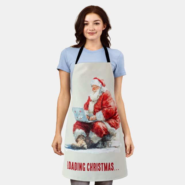 Loading Christmas Funny Santa Design Apron (Worn)