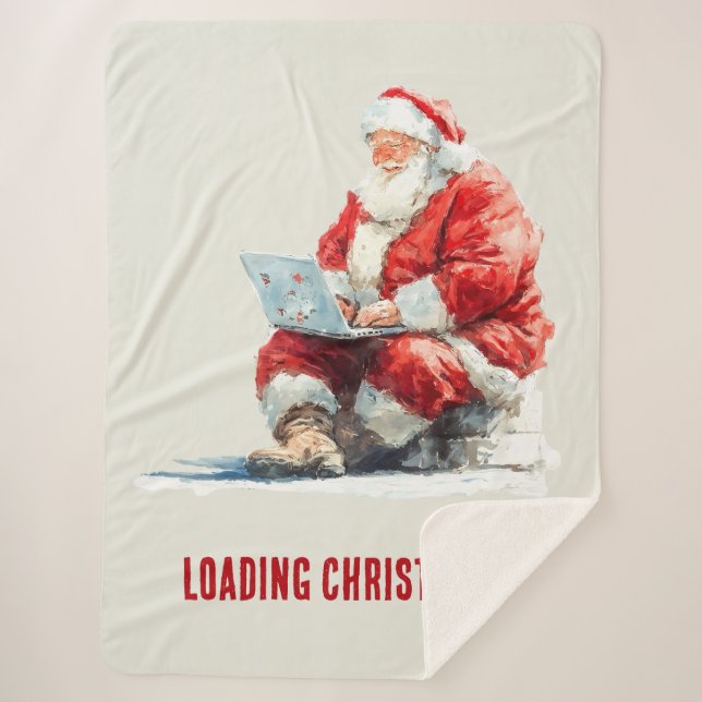 Loading Christmas Funny Santa Design Sherpa Blanket (Front)