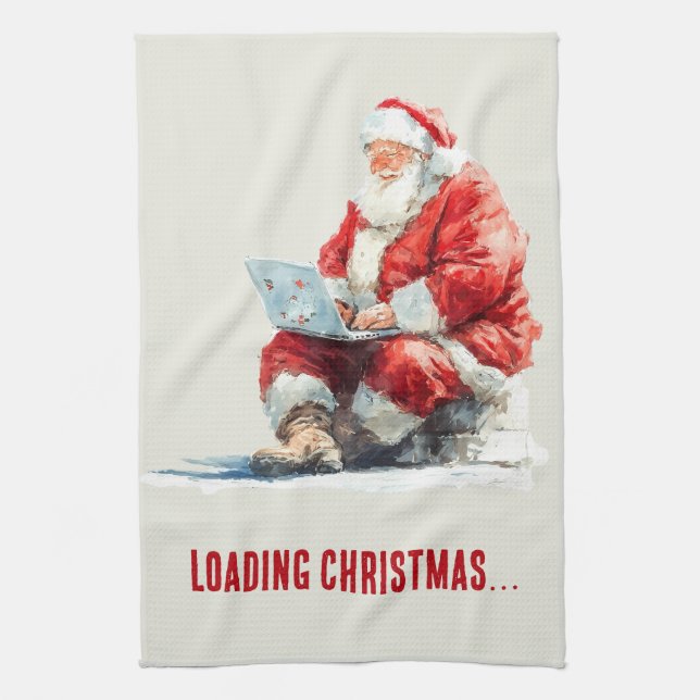 Loading Christmas Funny Santa Design Tea Towel (Vertical)