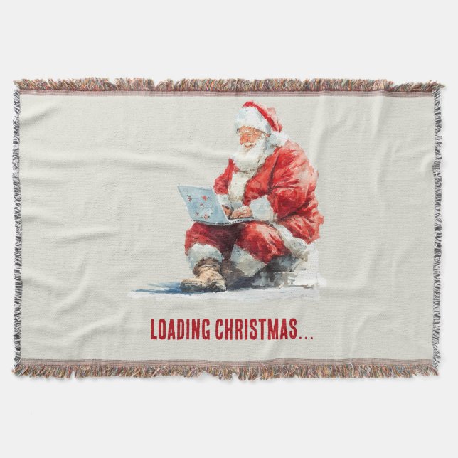 Loading Christmas Funny Santa Design Throw Blanket (Front)