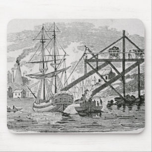 Loading Coal on Cargo Ships Mouse Pad