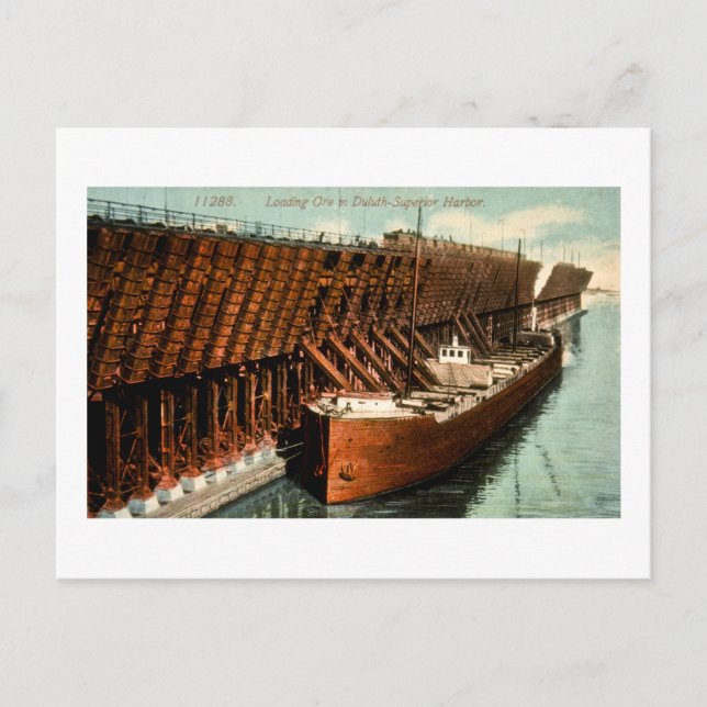 Loading Ore in Duluth-Superior Harbour Postcard (Front)