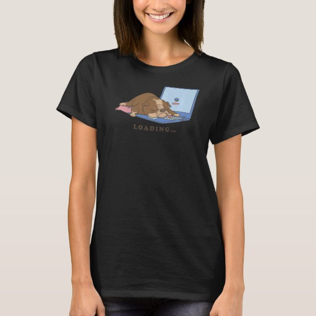 Loading tech week support dog computer laptop bull T-Shirt (Front)