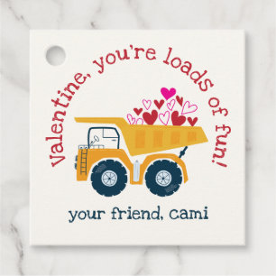 Loads of Fun Dump Truck Valentine Favour Tags