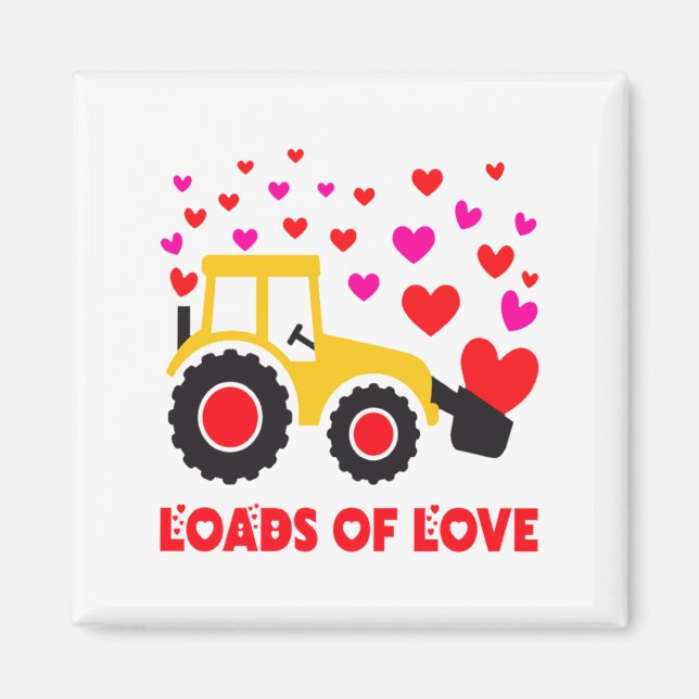 Loads Of Love Toddler Tractor Valentines Day For K Magnet (Front)