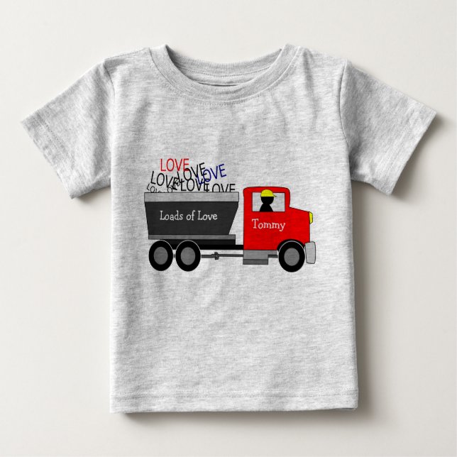 "Loads of Love" Truck Baby T-Shirt (Front)