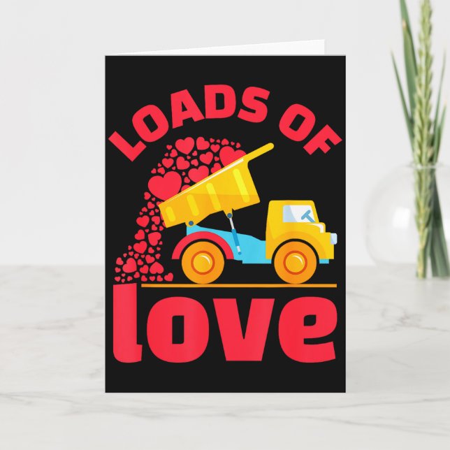 Loads Of Love Truck Hearts Valentines Day Kids Tod Card (Front)