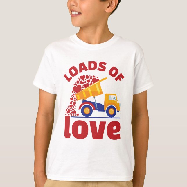 Loads of Love Truck Valentine's Day Boy Kids T-Shirt (Front)