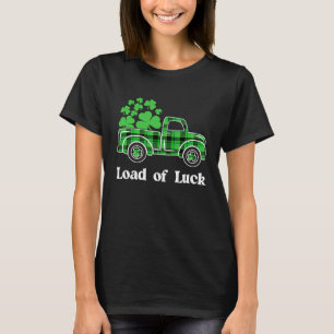 Loads Of Luck Buffalo Plaid Shamrock Truck St Patr T-Shirt