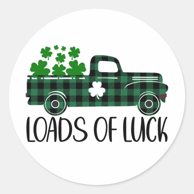 Loads of Luck 🍀✨ Classic Round Sticker (Front)