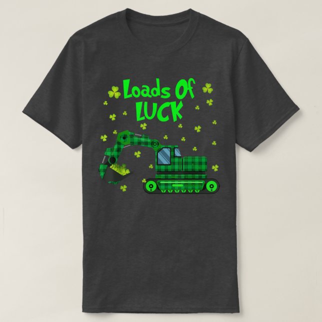Loads Of Luck Funny Truck Shamrock Saint Patricks  T-Shirt (Design Front)