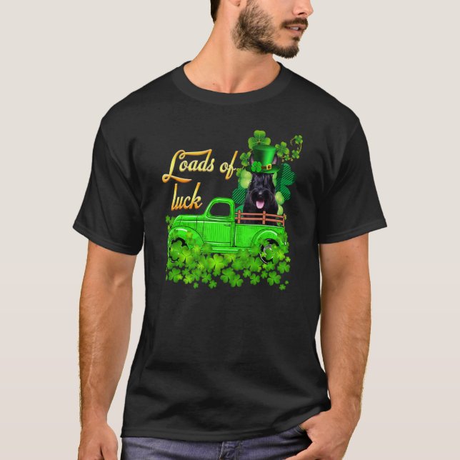 Loads Of Luck Truck Scottish Terrier St Patrick's  T-Shirt (Front)