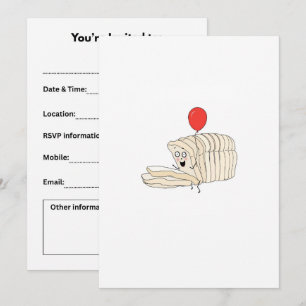 Loaf of bread, sliced bread themed invitation
