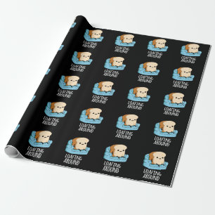 Loafing Around Funny Bread Pun Dark BG Wrapping Paper