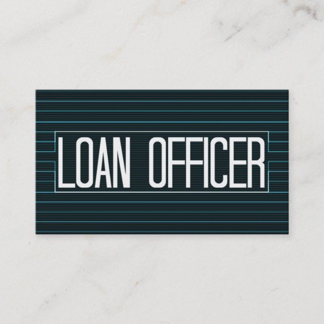 Loan Officer Elegant Stripe Business Card (Front)