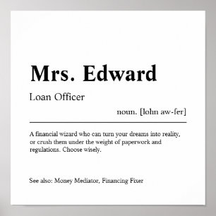 Loan Officer Personalized Gift Poster