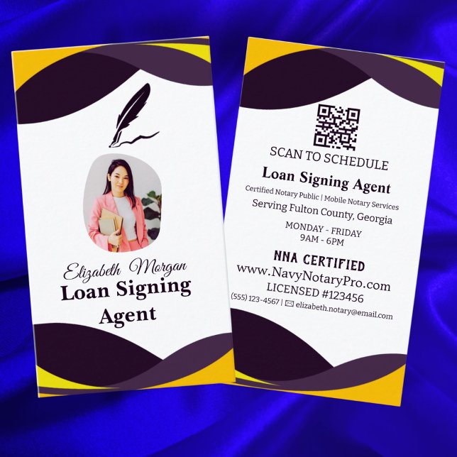 Loan Signing Agent Business Card with QR Code  (Creator Uploaded)