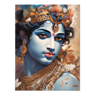 Loard Krishna Digital Art Photo Print