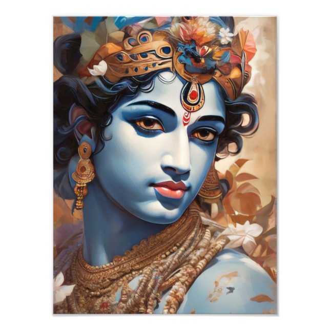 Loard Krishna Digital Art Photo Print (Front)
