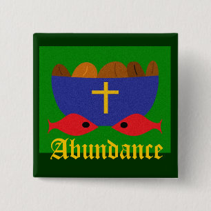 LOAVES & FISHES 15 CM SQUARE BADGE