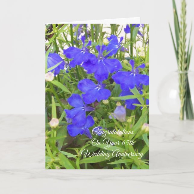 Lobelia Personalised 65th Wedding Anniversary Card (Front)