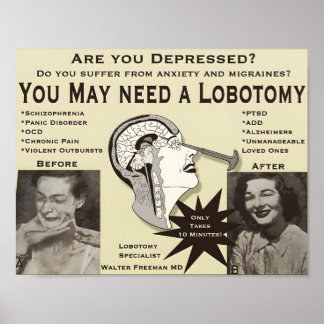 Lobotomy Advertising Poster | Vintage Ad |