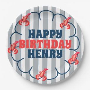 Lobster 1st Birthday Party Paper Plate