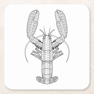 Lobster Adult Colouring Paper Coaster