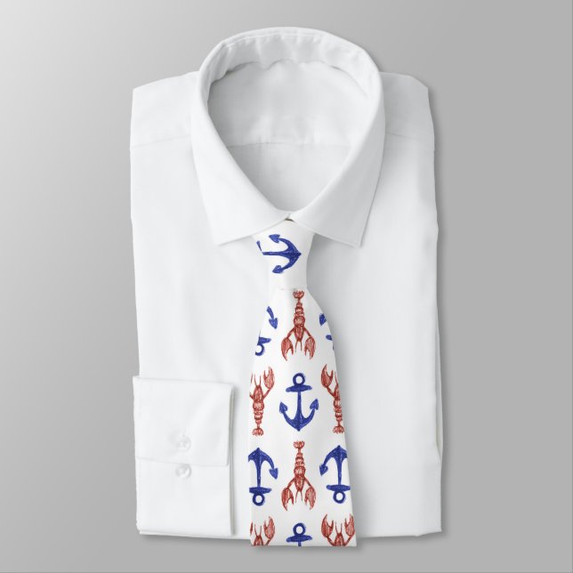 Lobster and Anchors Tie (Tied)