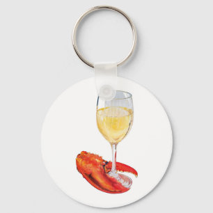 Lobster and Wine Key Ring