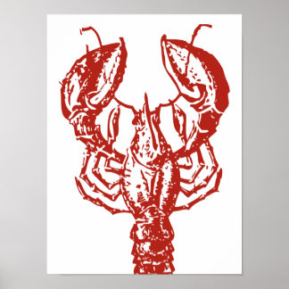 Lobster Art, King of Seafood Gifts Poster