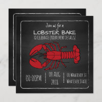 Lobster Bake/Boil Chalkboard customised invitation