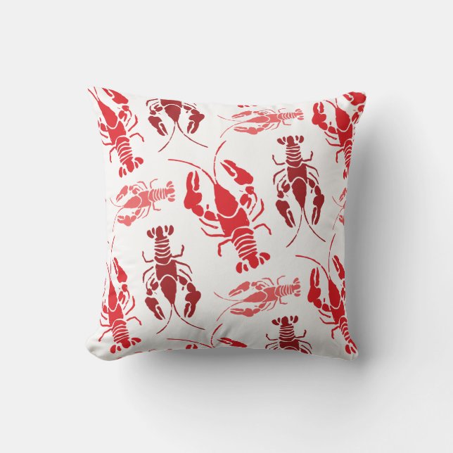 Lobster Bake or Crawfish Boil Retro Pattern Cushion (Front)
