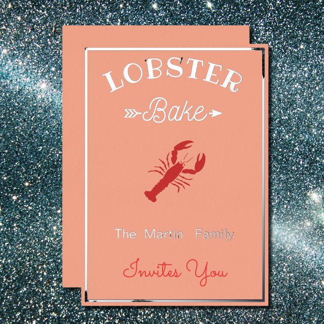 Lobster Bake -  retro typography Foil Invitation (Creator Uploaded)