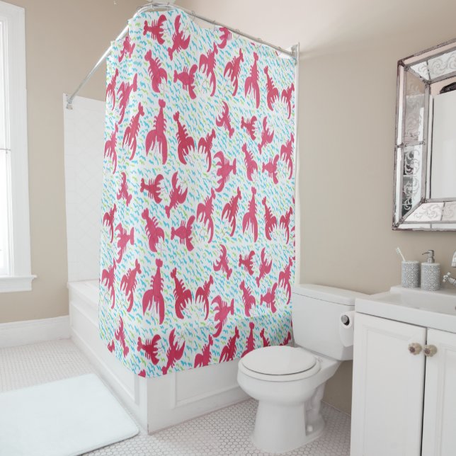Lobster Bay Shower Curtain (In Situ)