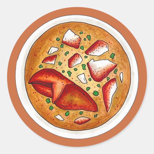Lobster Bisque Soup Seafood Food Cooking Cuisine Classic Round Sticker (Front)