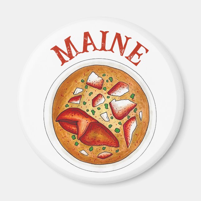 Lobster Bisque Soup Seafood Food Cooking Maine ME Magnet (Front)