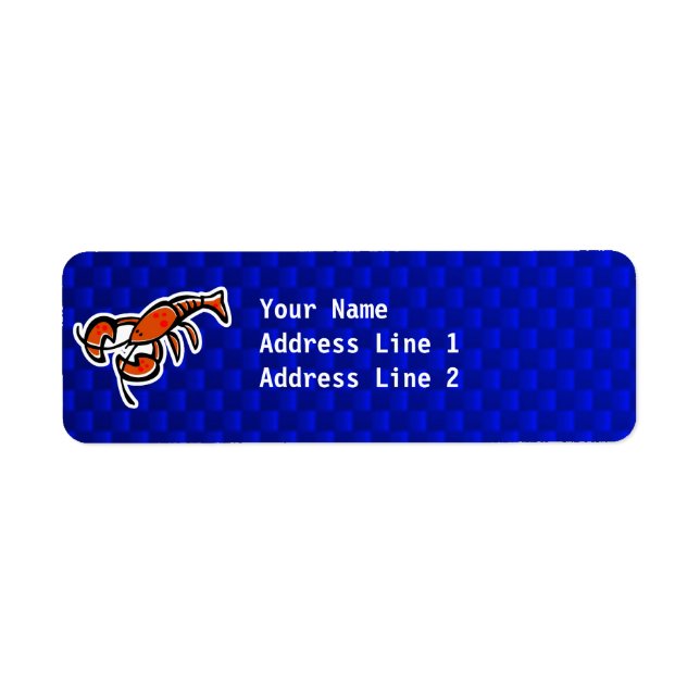 Lobster; Blue Return Address Label (Front)