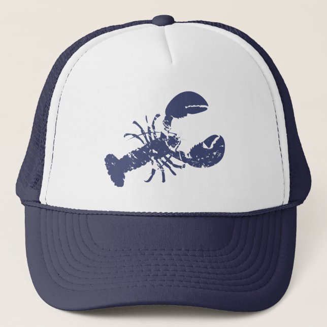 Lobster Blue White Trucker Hat (Front)