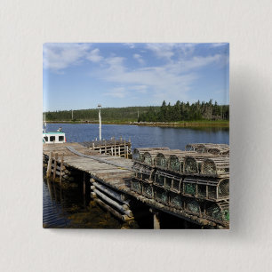 Lobster Boat, Mushaboom, Nova Scotia, Canada 15 Cm Square Badge