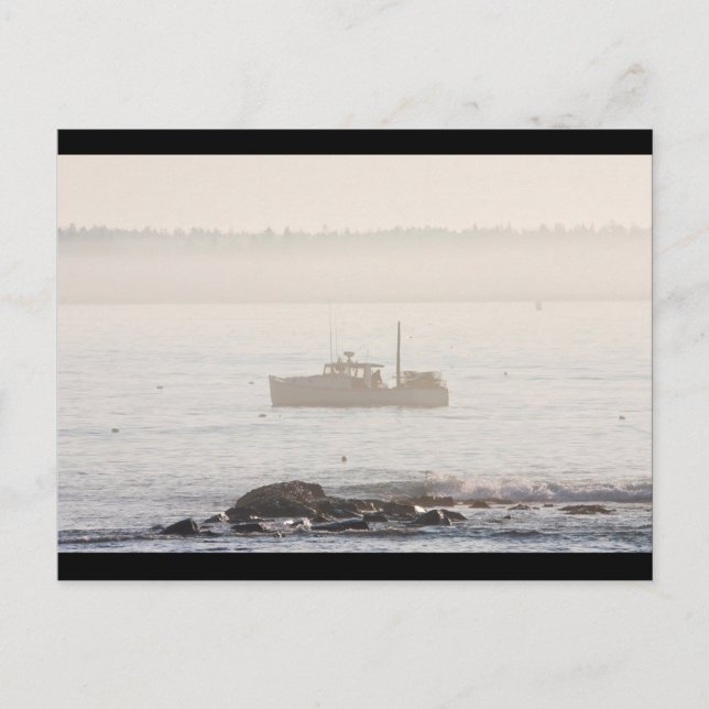 Lobster Boat Off Mount Desert Island Maine Postcard (Front)