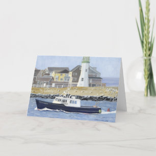 Lobster Boat Scituate Harbour Thank You Card