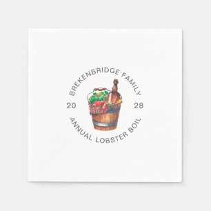 Lobster Boil Annual Family Summer Party Paper Napkin