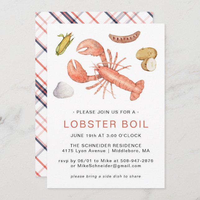 Lobster Boil | Cookout Party Invitation (Front/Back)