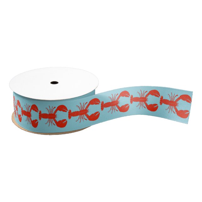 Lobster Boil Crawfish Patterned Grosgrain Ribbon (Spool)