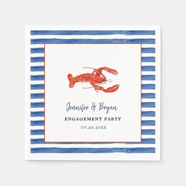 Lobster Boil engagement party  Napkin (Front)