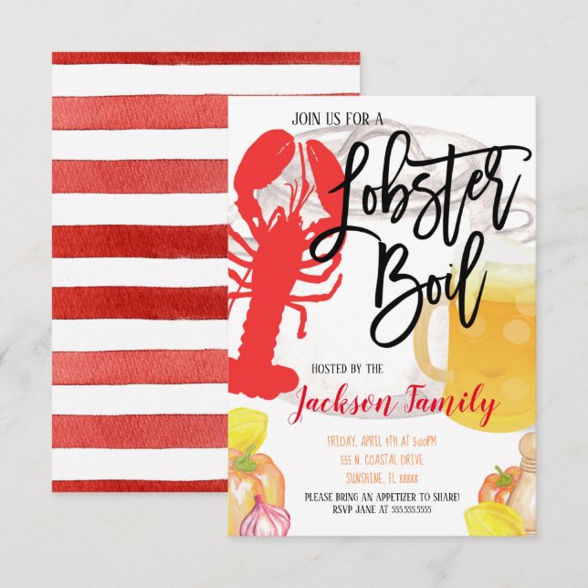 Lobster Boil Invitation (Front/Back)