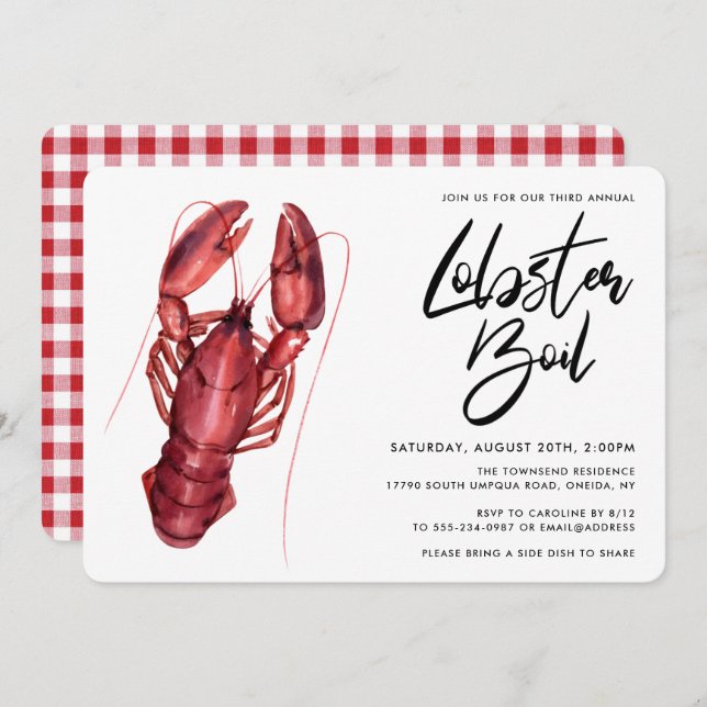 Lobster Boil  Invitation (Front/Back)