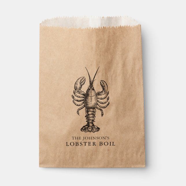 Lobster Boil or Bake Customisable Favour Bag (Front)