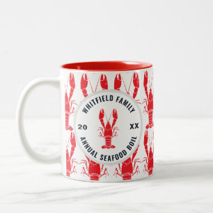 Lobster Boil Seafood Family Keepsake Custom Two-Tone Coffee Mug